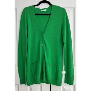 Equipment Femme Ella Cashmere Cardigan Women's Medium Green Long Sleeve Winter